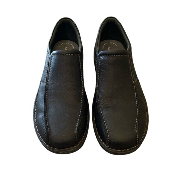 Clarks Vanek Step Loafer Black Oily Leather Men's Size 11 - Picture 3 of 10